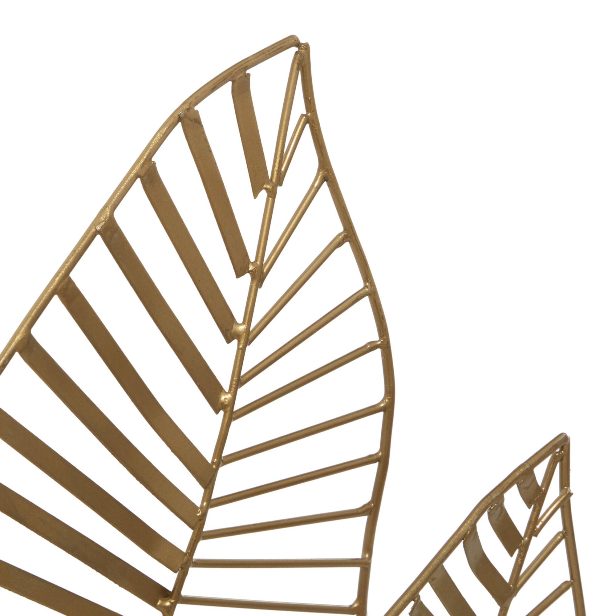 17" Gold Metal Glam Nature Sculpture